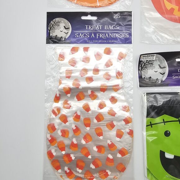 Halloween Party Favors Treat Bags Lot Spider Pumpkin Frankenstein Candy Corn - Picture 3 of 7